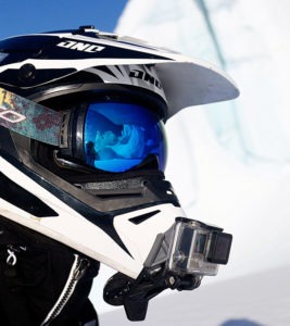 gripper clamped on helmet